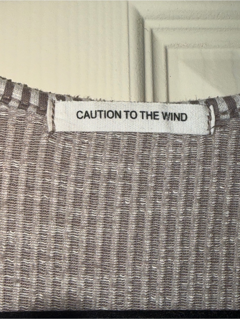 Caution To The Wind Taupe Ribbed Wrap Midi Dress - Picture 3 of 7